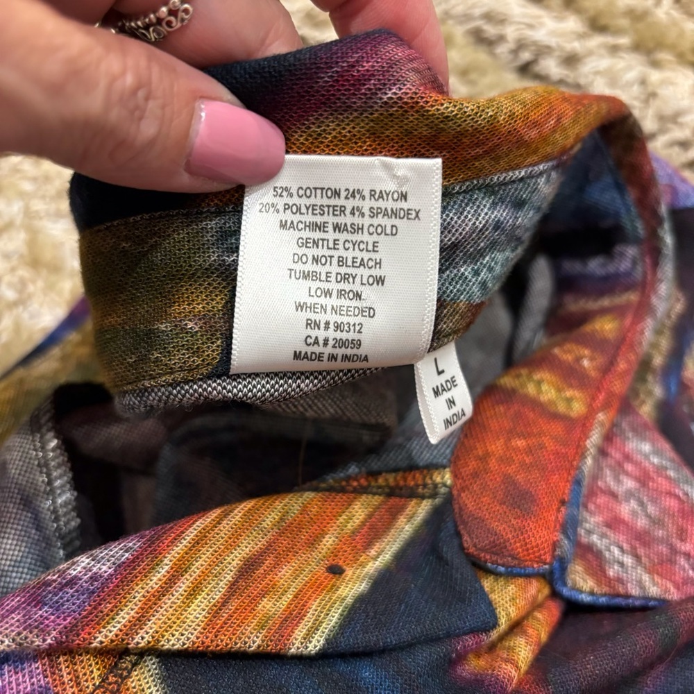 Parsley & Sage Multi Color Button Down Artsy Knit… - image 8